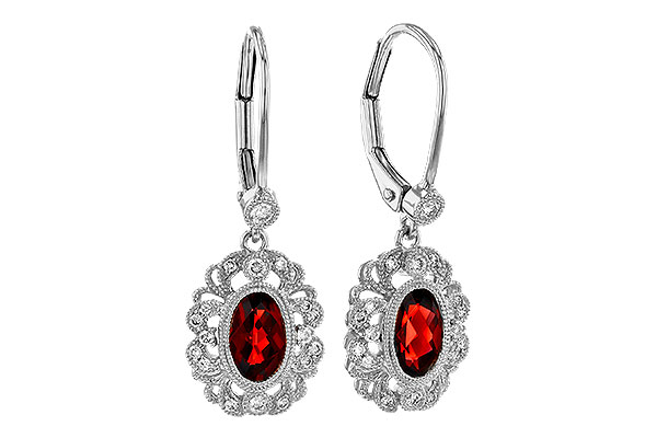 C283-86287: EARRINGS .98 TW GARNET 1.15 TGW (7x5MM GARNET)