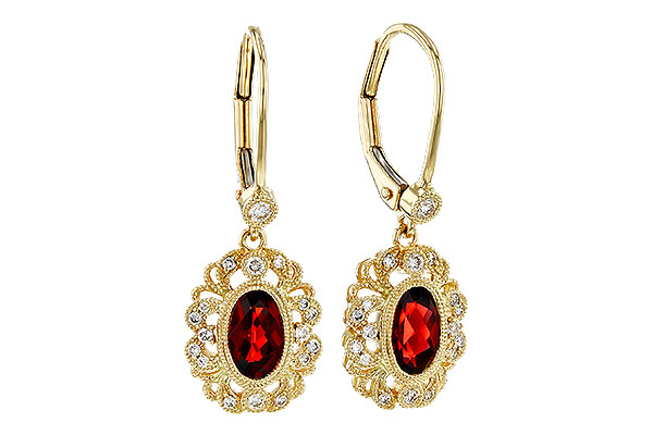 C283-86287: EARRINGS .98 TW GARNET 1.15 TGW (7x5MM GARNET)