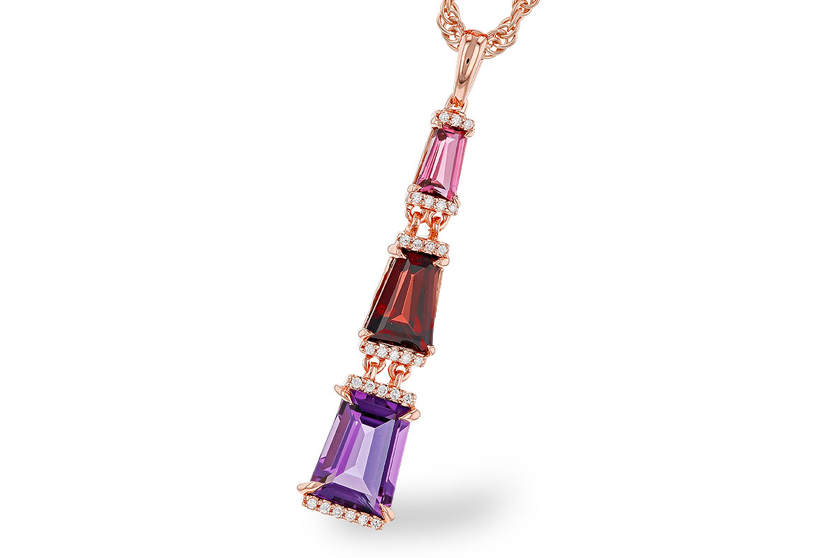 C283-86314: NECKLACE 2.32 SEMI-PREC (PT,GT,AMY) 2.37 TGW