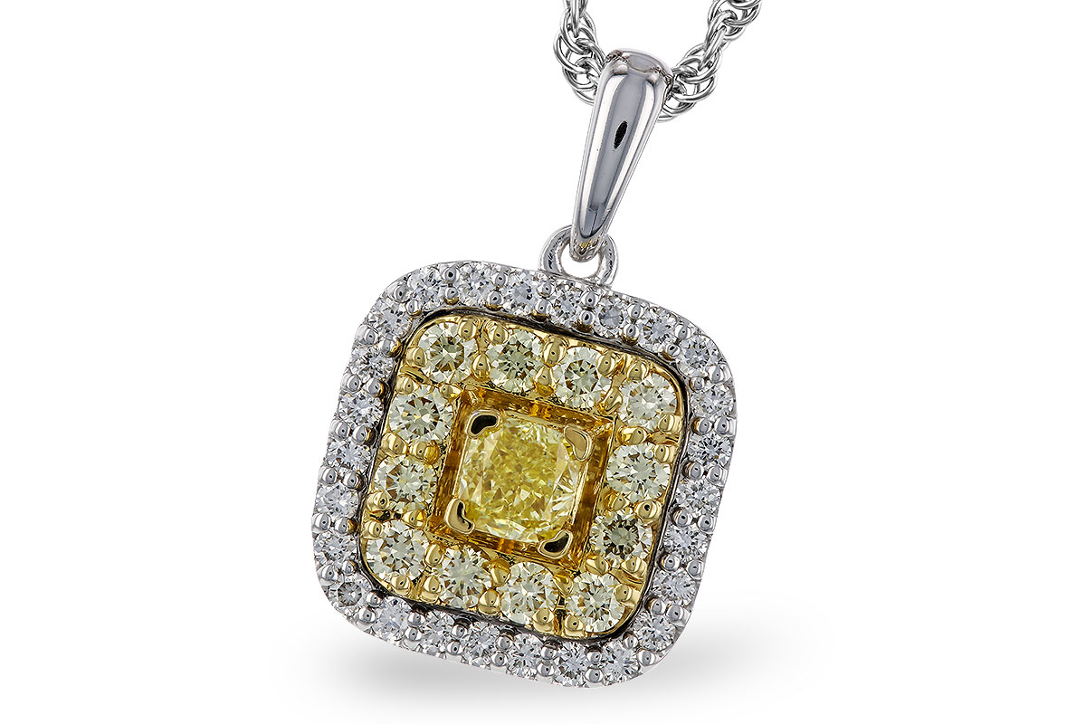 C283-86323: NECK .23 FANCY YELLOW DIAMONDS .65 TW
