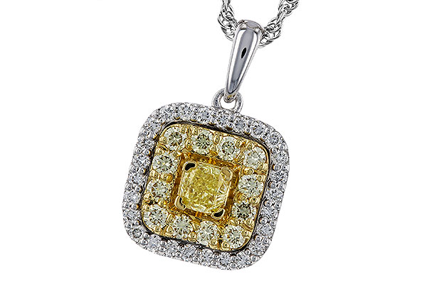 C283-86323: NECK .23 FANCY YELLOW DIAMONDS .65 TW