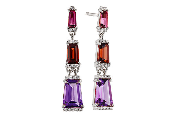 C283-86341: EARRINGS 1.98 SEMI-PREC (PT,GT,AMY) 2.05 TGW