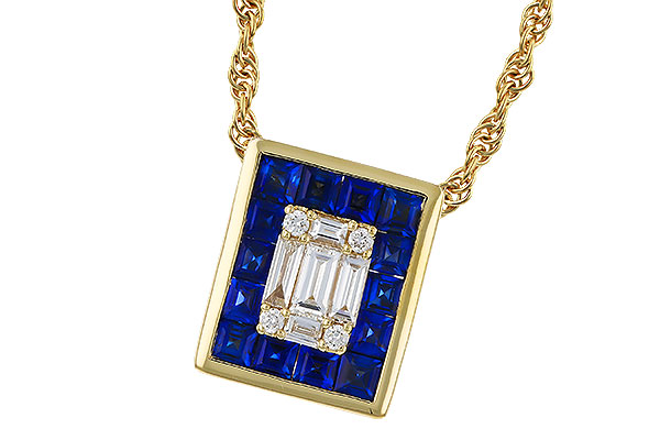 C283-89959: NECKLACE .84 SAPPHIRE TW 1.02 TGW