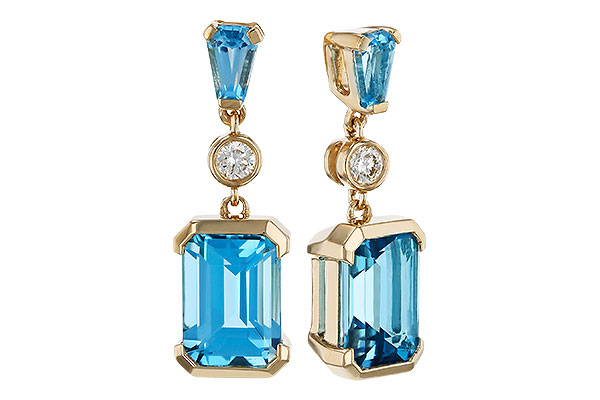 C283-89968: EARRINGS 2.37 TW BLUE TOPAZ 2.44 TGW