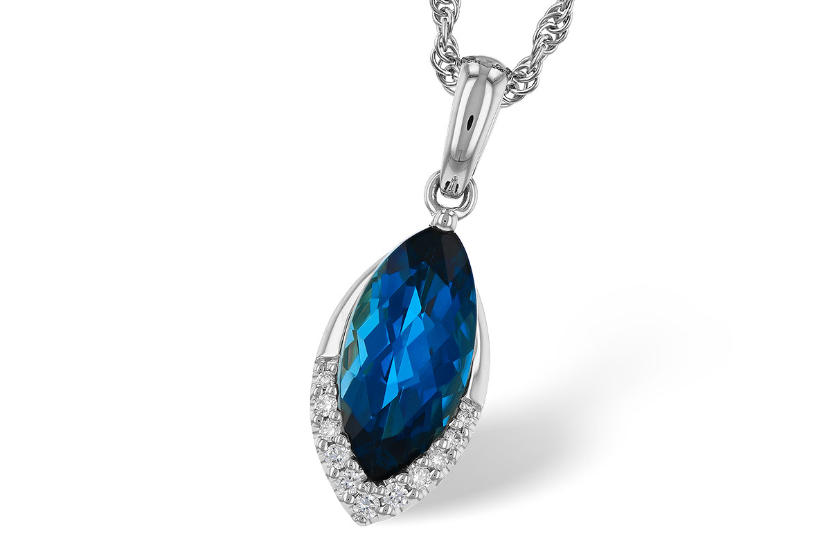 C283-89996: NECK 2.14 LONDON BLUE TOPAZ 2.20 TGW (12x6MM MQ)
