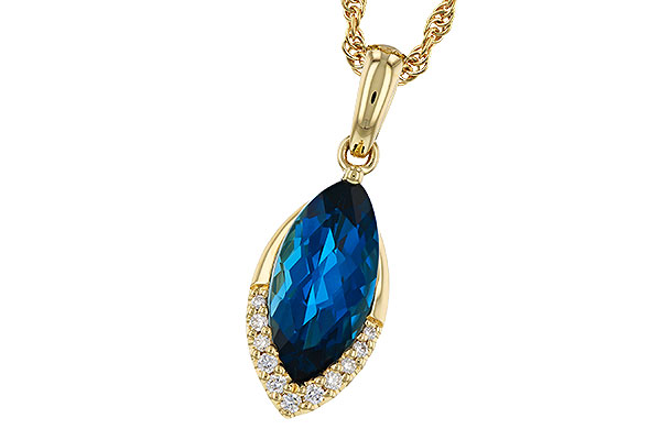 C283-89996: NECK 2.14 LONDON BLUE TOPAZ 2.20 TGW (12x6MM MQ)