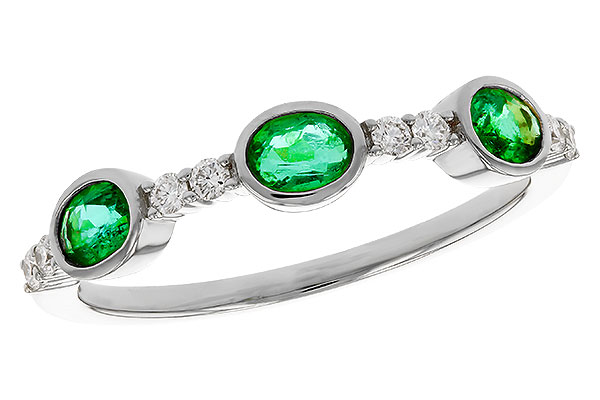 C283-90823: LDS WEDDING RG .46 TW EMERALD .58 TGW