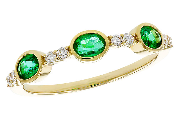 C283-90823: LDS WEDDING RG .46 TW EMERALD .58 TGW