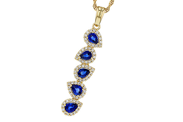 C283-90905: NECKLACE .95 TW SAPPHIRE 1.19 TGW
