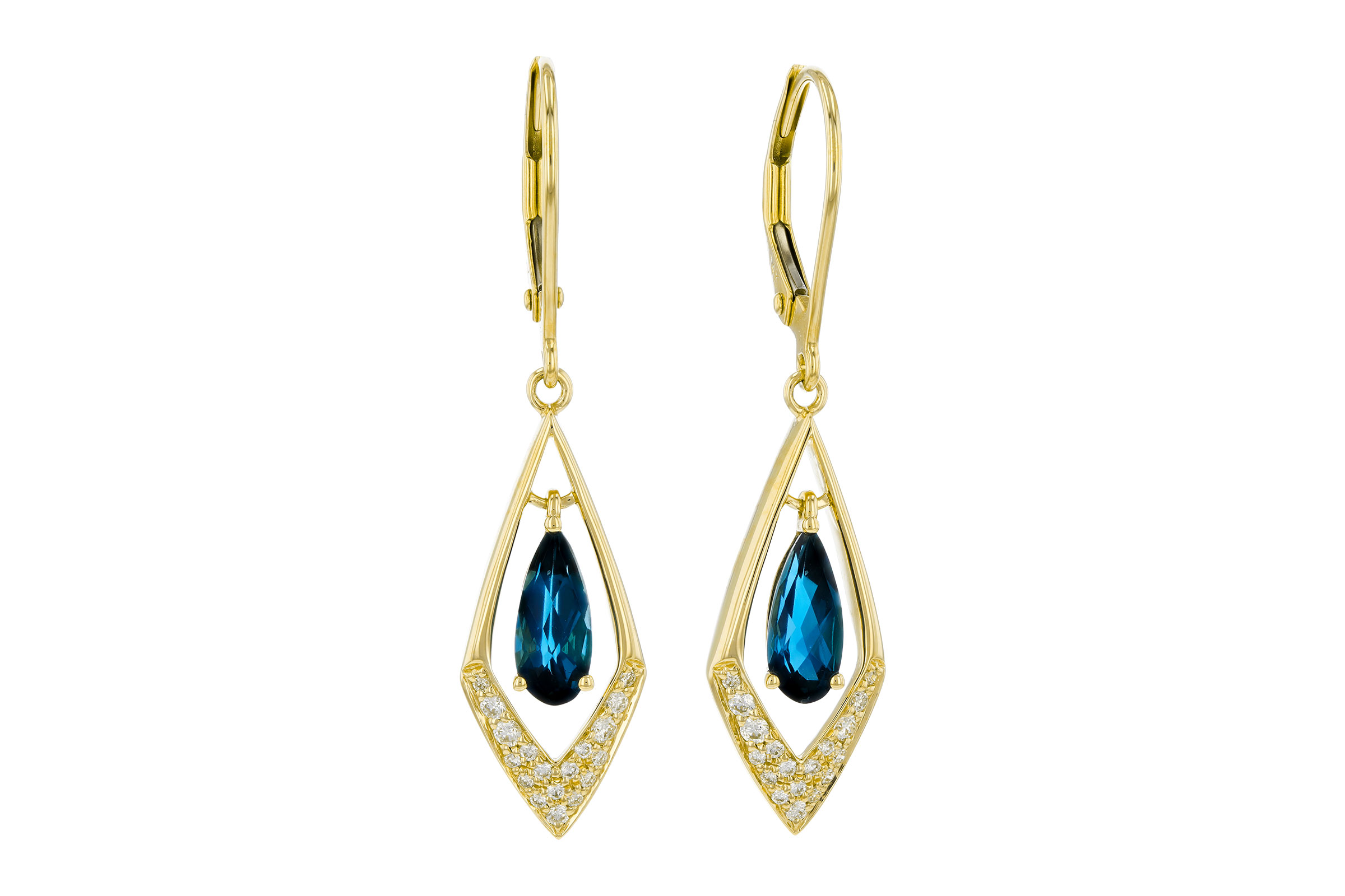 C284-75387: EARR 1.07 TW LONDON BLUE TOPAZ 1.22 TGW