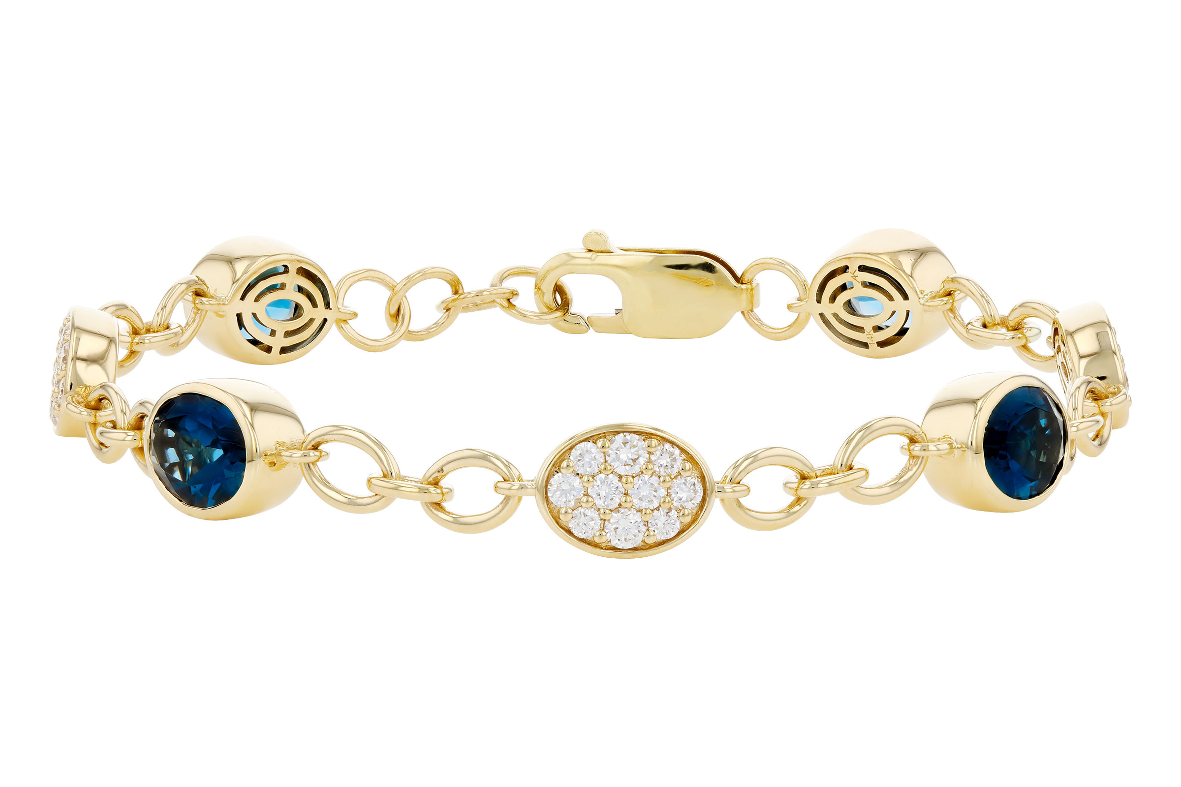 C284-76332: BRACELET 5.24 TW LONDON BLUE TOPAZ 6.00 TGW (7")