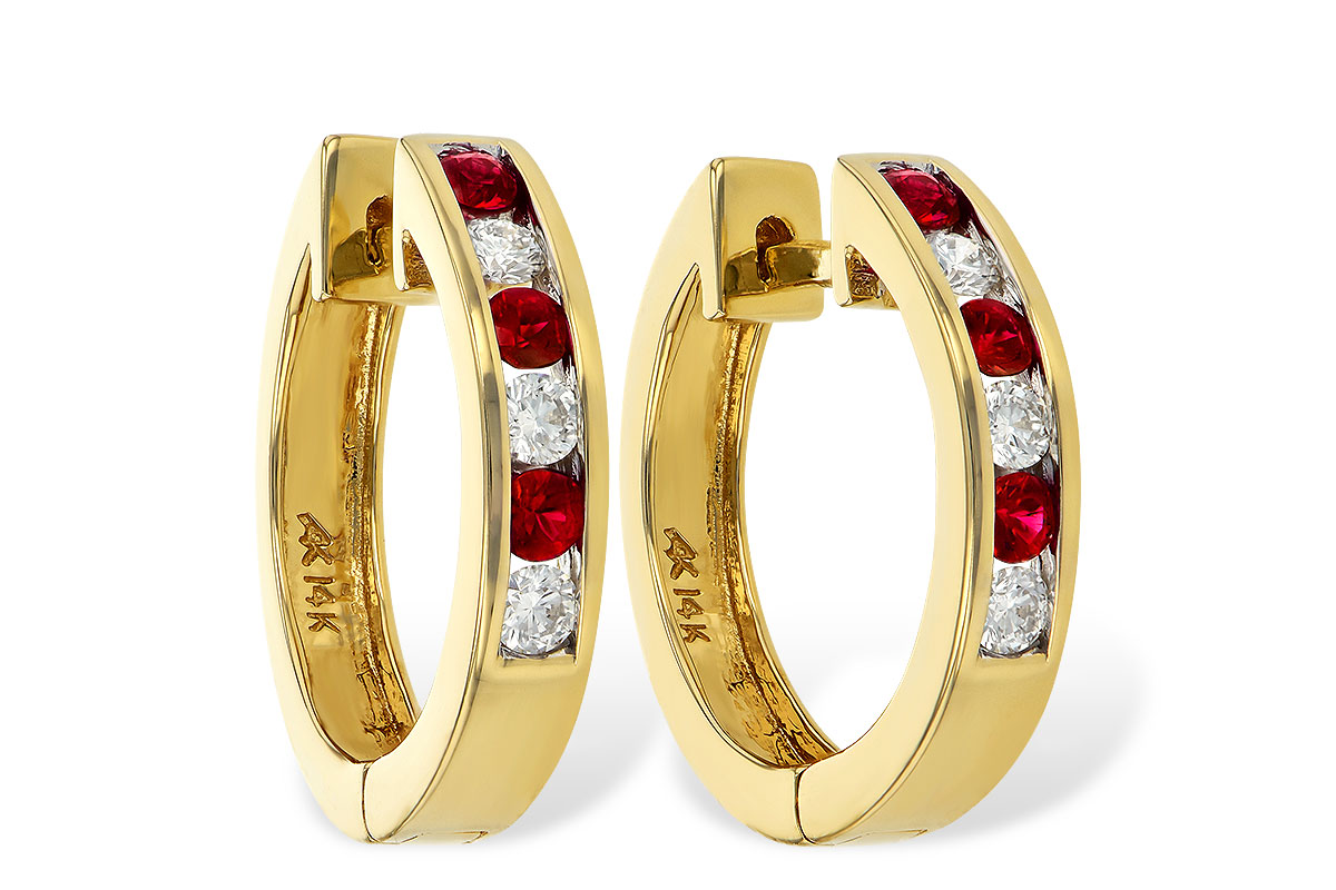 D010-21732: EARRINGS .29 RUBY .50 TGW