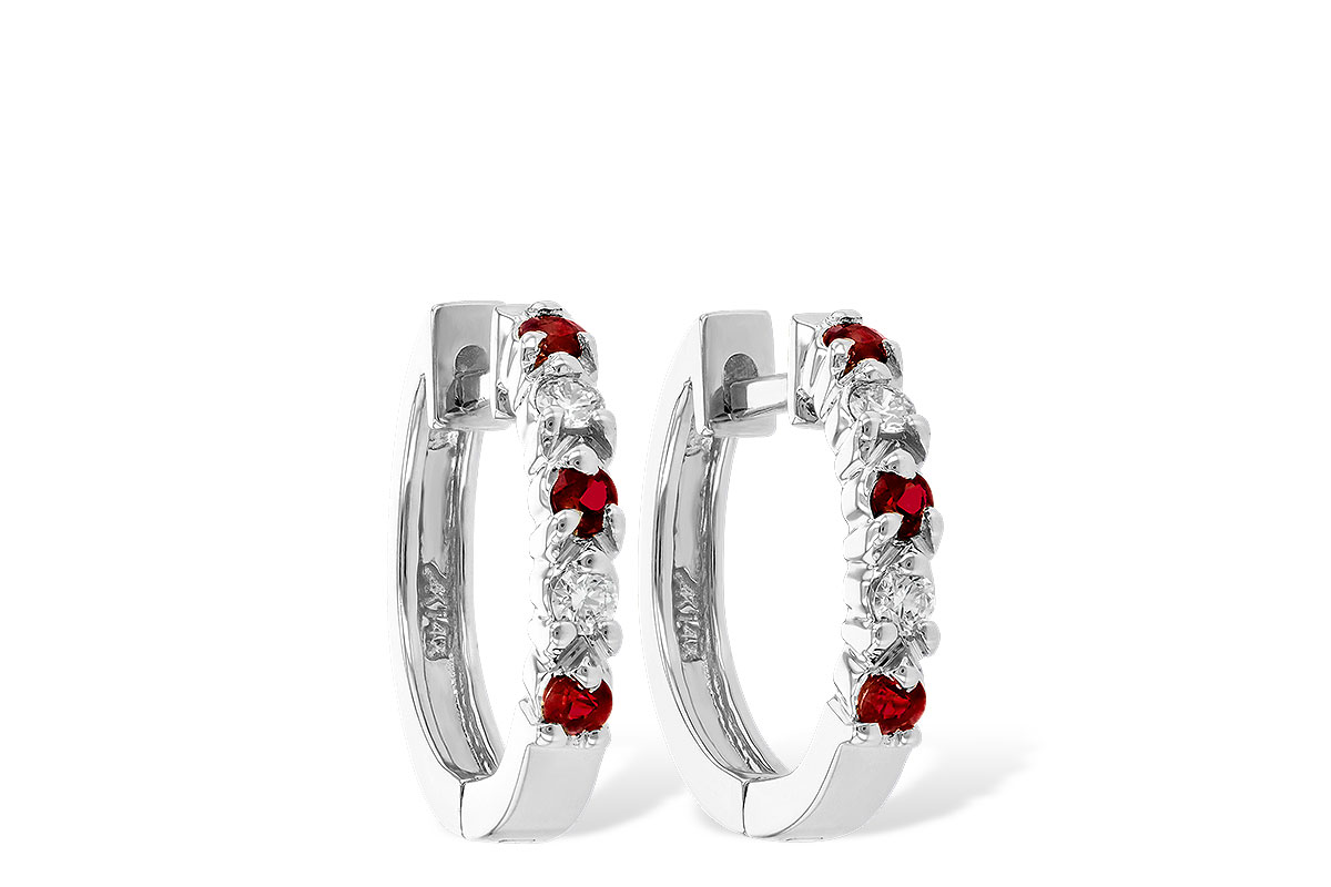 D010-21750: EARRINGS .17 RUBY .26 TGW