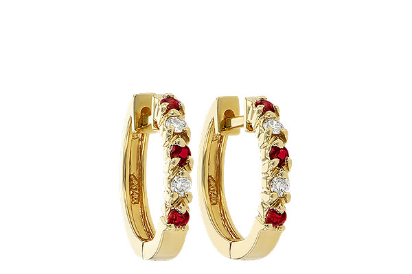 D010-21750: EARRINGS .17 RUBY .26 TGW