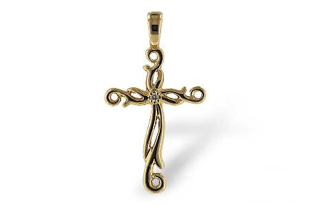 D015-68132: CROSS PENDANT .01 BR