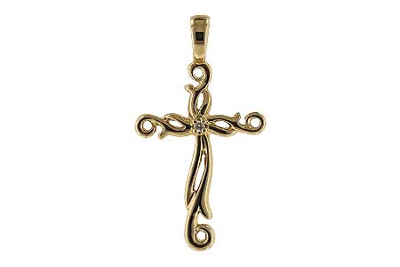 D015-68132: CROSS PENDANT .01 BR