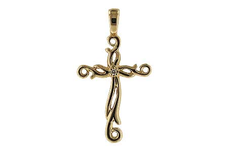 D015-68132: CROSS PENDANT .01 BR