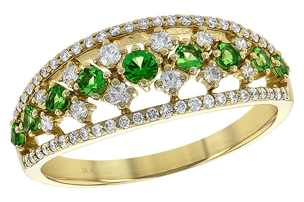 D199-28141: LDS RG .35 GREEN GARNET .67 TGW