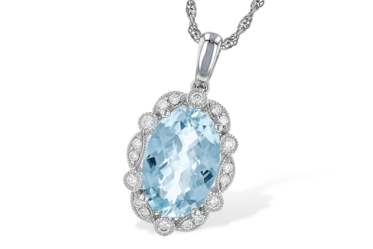 D199-33577: NECKLACE 2.40 AQUA 2.57 TGW (12x8MM AQ)