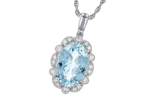 D199-33577: NECKLACE 2.40 AQUA 2.57 TGW (12x8MM AQ)