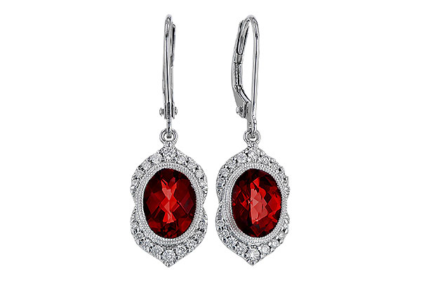 D283-82659: EARRING 3.06 GARNET 3.25 TGW