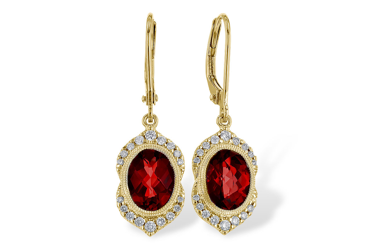 D283-82659: EARRING 3.06 GARNET 3.25 TGW