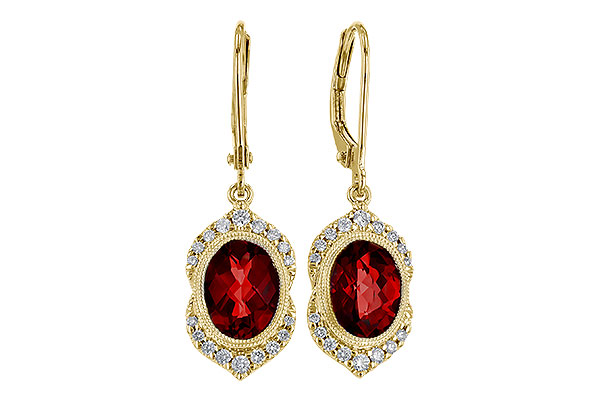 D283-82659: EARRING 3.06 GARNET 3.25 TGW