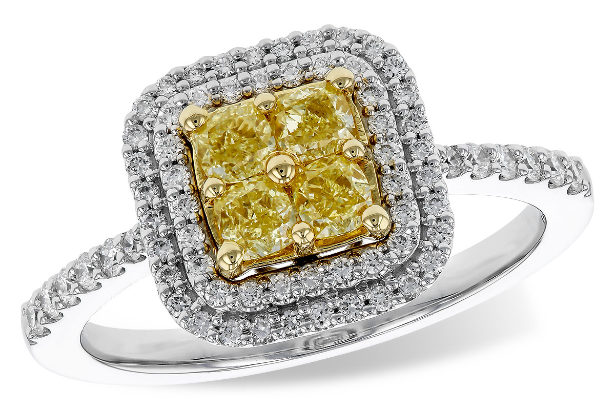D283-86305: LDS RG .52 FANCY YELLOW DIAMONDS .85 TW