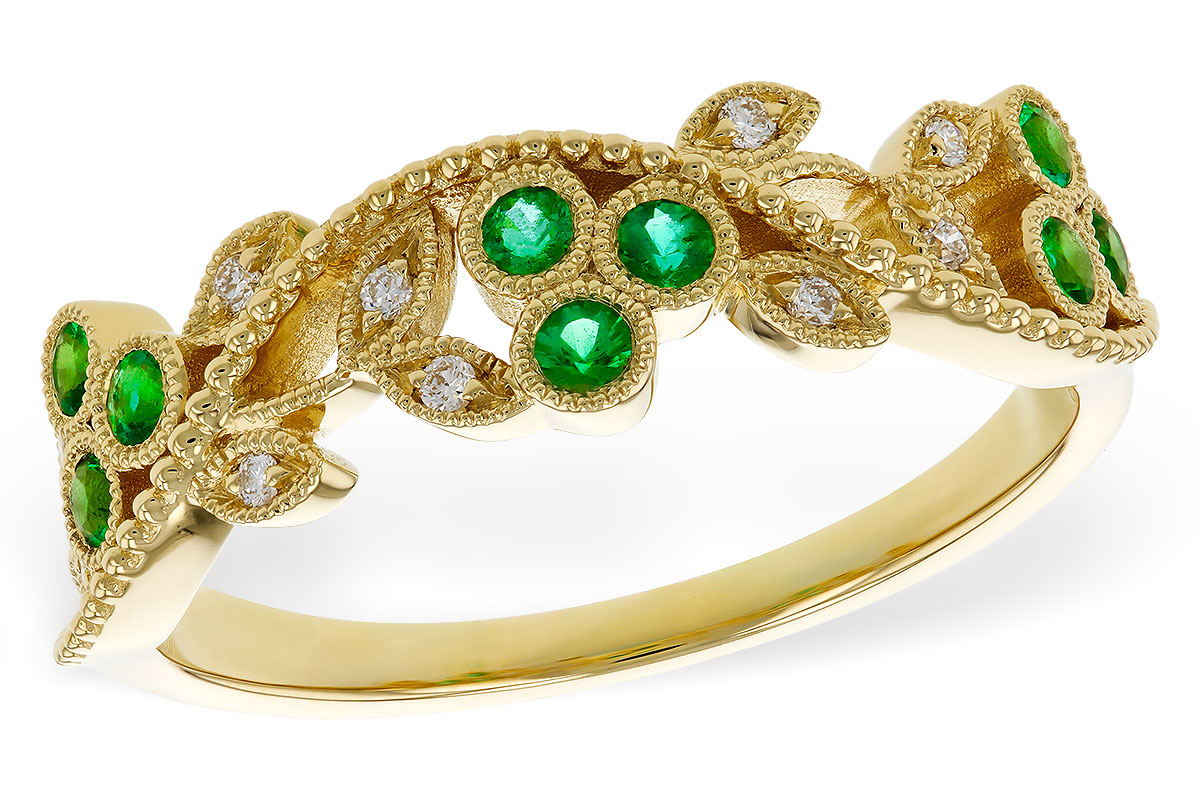 D283-90823: LDS WED RG .17 EMERALD TW .23 TGW