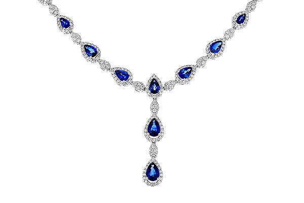 D283-90868: NECKLACE 4.82 TW SAPPHIRE 7.02 TGW (17")