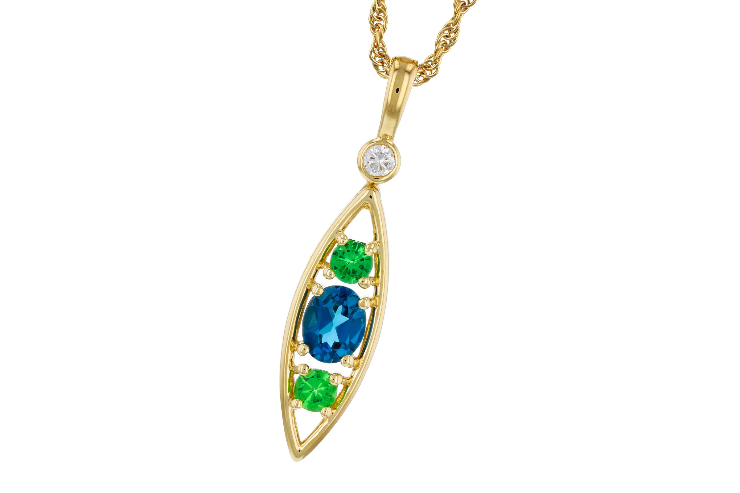 D284-75405: NECKLACE .54 SEMI-PREC (LBT & GR.GT) .58 TGW