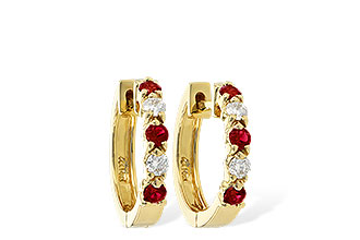 E010-21750: EARRINGS .33 RUBY .52 TGW