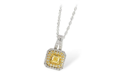 E196-59914: NECK .38 CTR YELLOW DIAMOND .89 TW