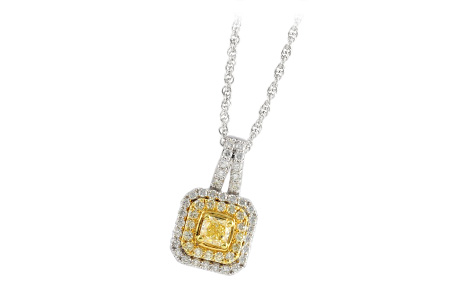 E196-59914: NECK .38 CTR YELLOW DIAMOND .89 TW