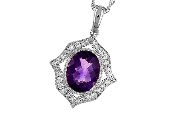 E282-98159: NECKLACE 1.52 AMETHYST 1.70 TGW (9x7 MM AMY)