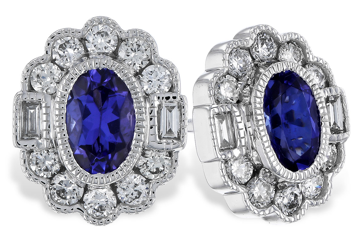 E283-83605: EARRINGS .93 TW TANZANITE 1.40 TGW