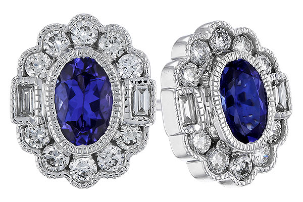 E283-83605: EARRINGS .93 TW TANZANITE 1.40 TGW