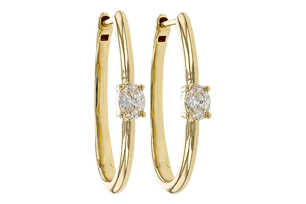 E283-86286: EARRINGS .47 TW OVAL DIAMONDS