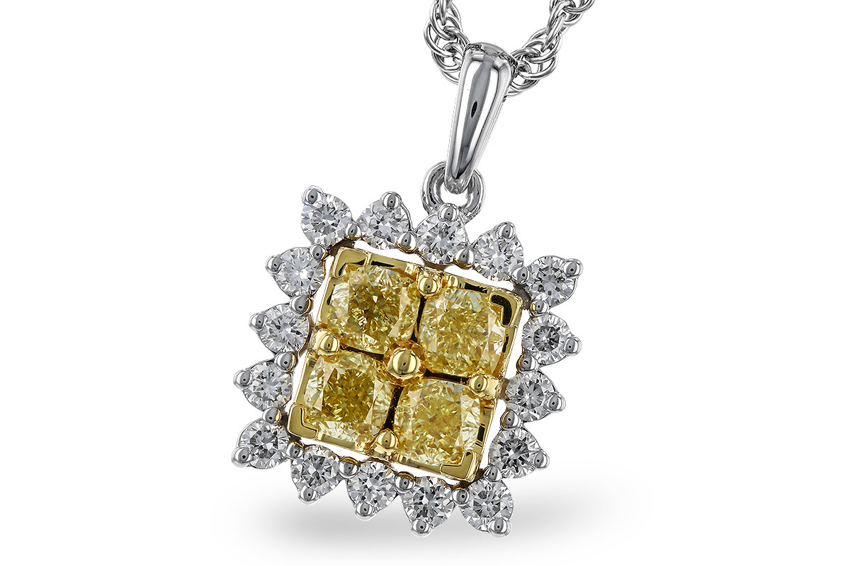 E283-86314: NECK .76 FANCY YELLOW DIAMONDS 1.09 TW