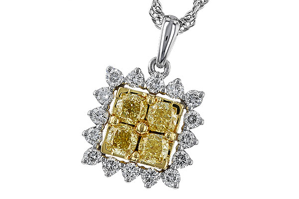 E283-86314: NECK .76 FANCY YELLOW DIAMONDS 1.09 TW