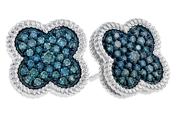 E283-87259: EARRINGS .50 TW BLUE DIAS