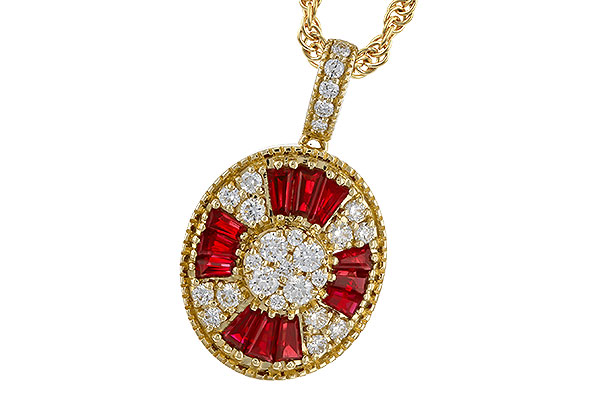 E283-89086: NECKLACE .54 TW RUBY .78 TGW