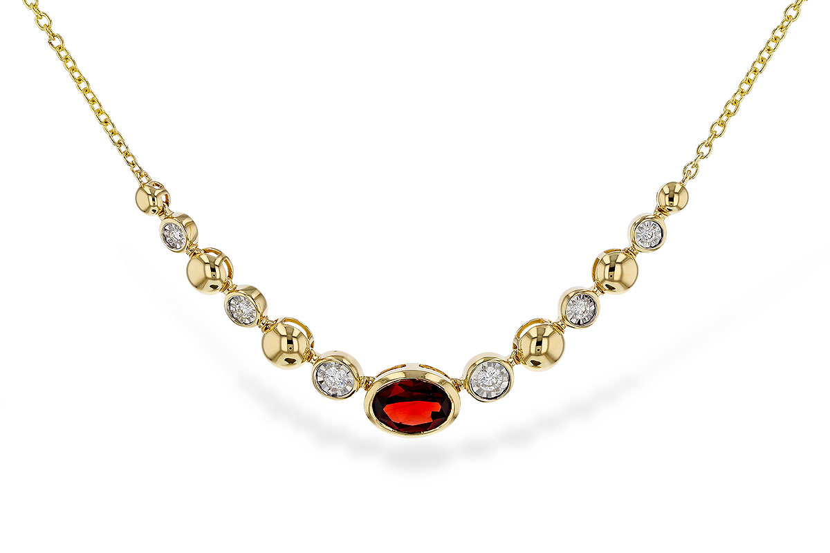 E283-89941: NECKLACE .88 GARNET 1.00 TGW (17")