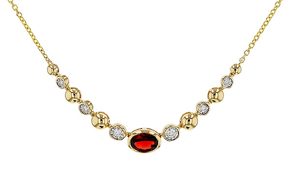 E283-89941: NECKLACE .88 GARNET 1.00 TGW (17")
