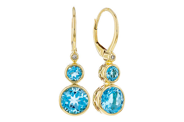 E284-73577: EARR 3.25 TW BLUE TOPAZ 3.27 TGW (4MM/7MM BT)