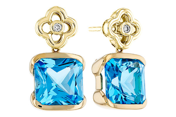 E284-73586: EARRINGS 5.34 TW BLUE TOPAZ 5.36 TGW (8MM BT)