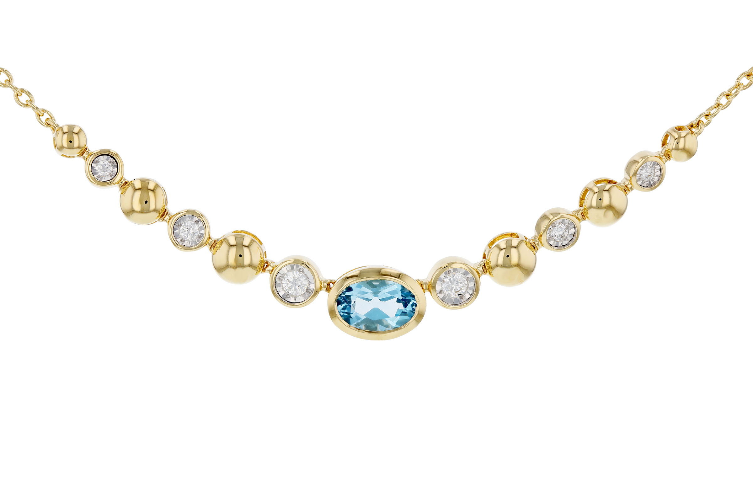E284-74514: NECKLACE .83 SWISS BLUE TOPAZ .95 TGW (17")