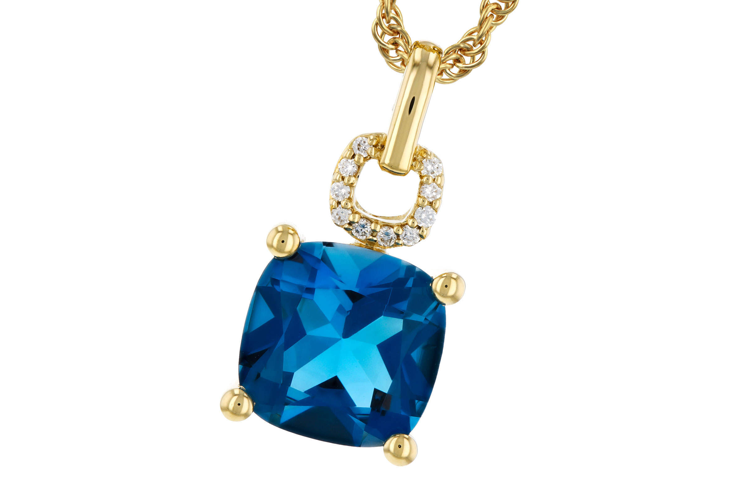 E284-75405: NECK 2.16 LONDON BLUE TOPAZ 2.18 TGW (8MM LBT)