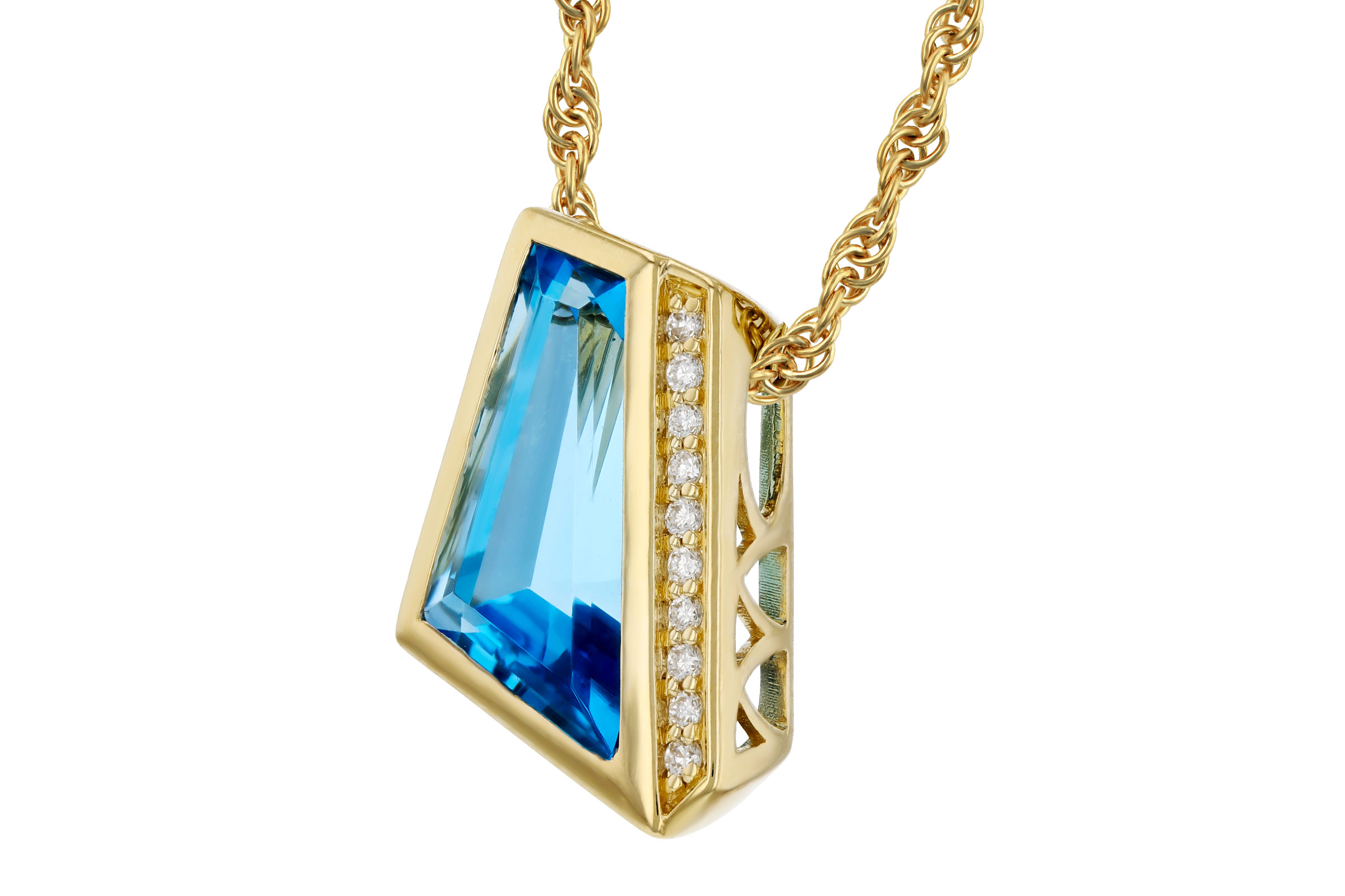 E284-75414: NECKLACE 2.42 SWISS BLUE TOPAZ 2.46 TGW