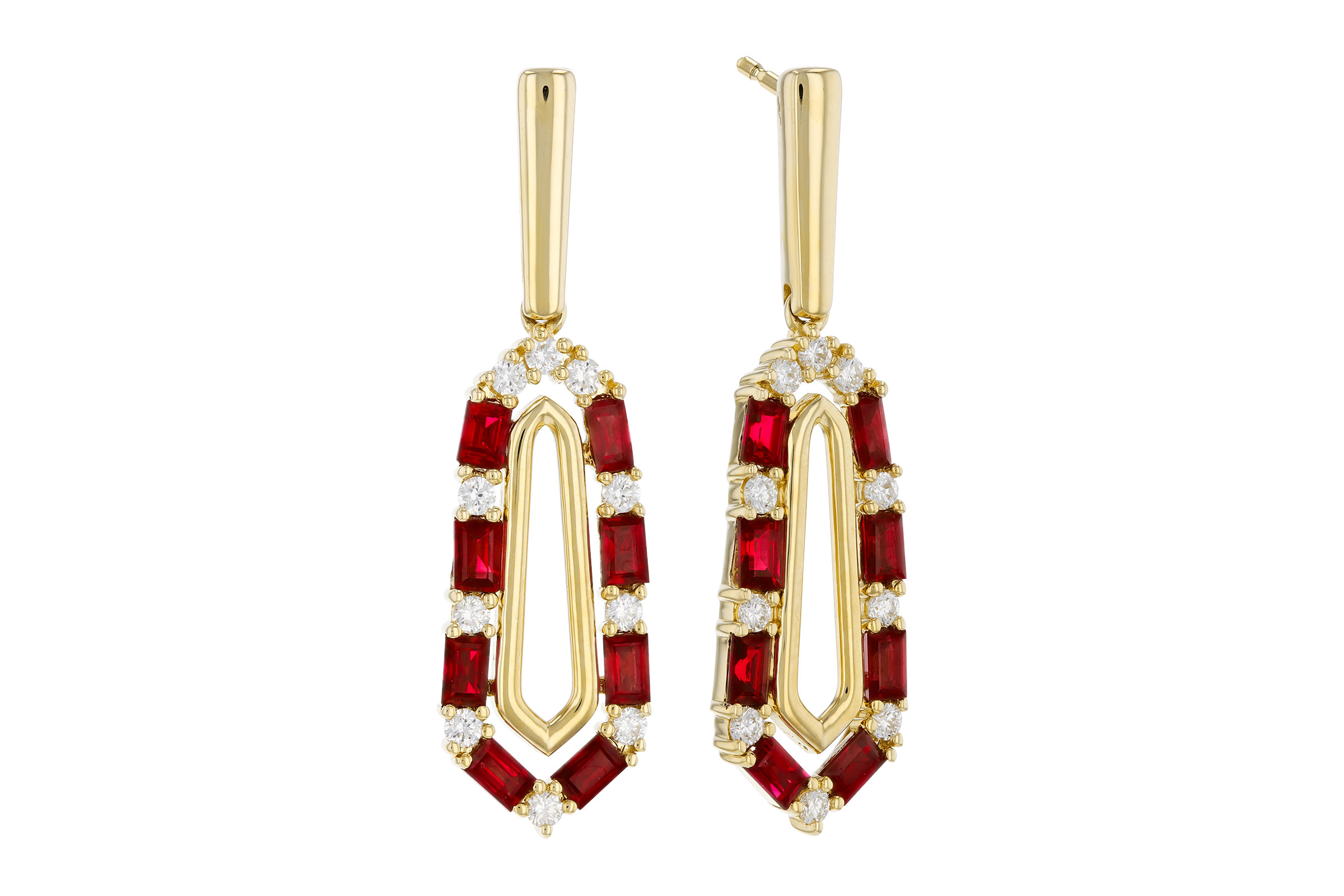E284-76323: EARR .98 TW RUBY 1.26 TGW
